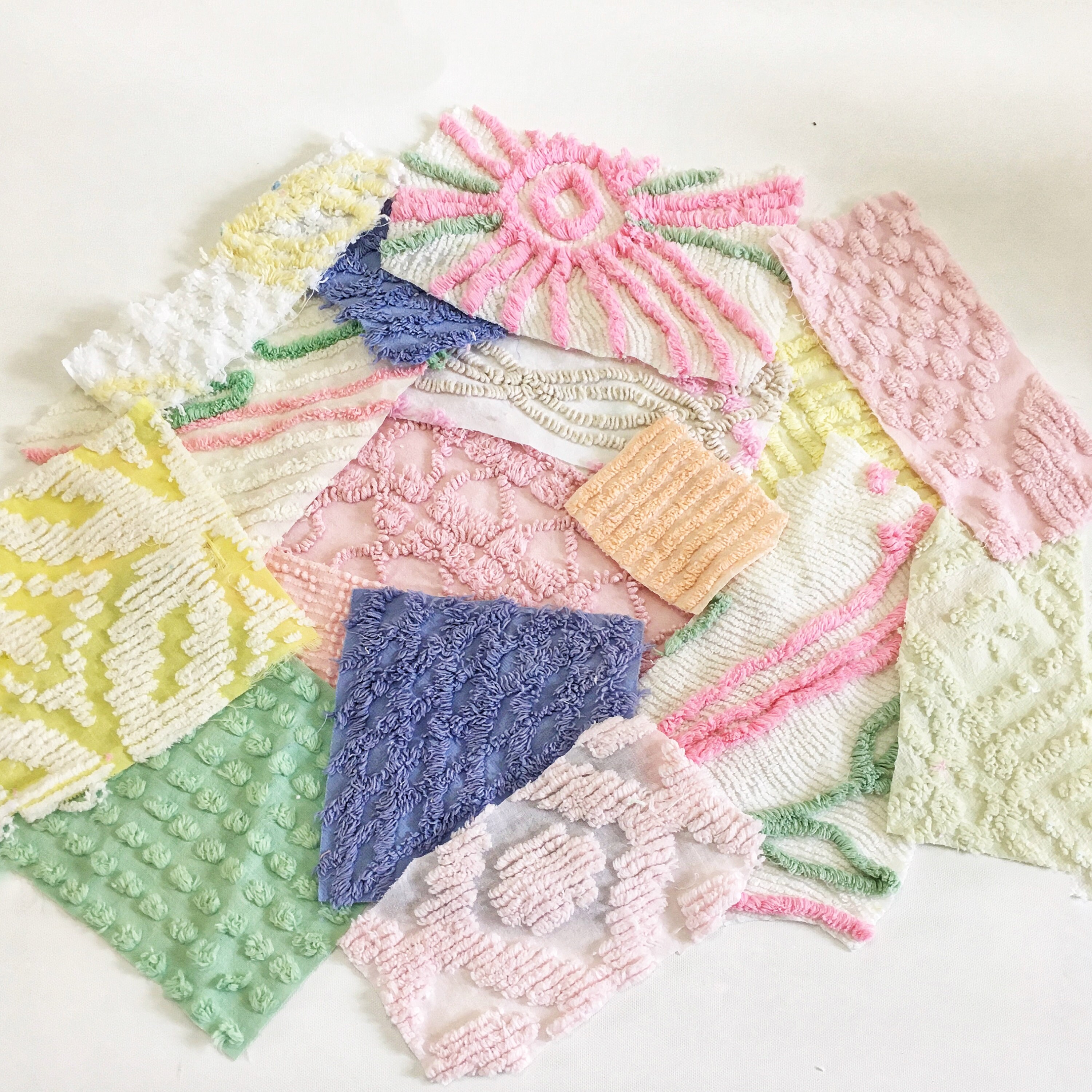 Vintage Chenille Fabric Destash Scraps Chenille Fabric Etsy