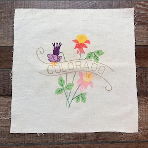 Vintage COLORADO state quilt blocks for quilting, sewing, embroidery, and crafting