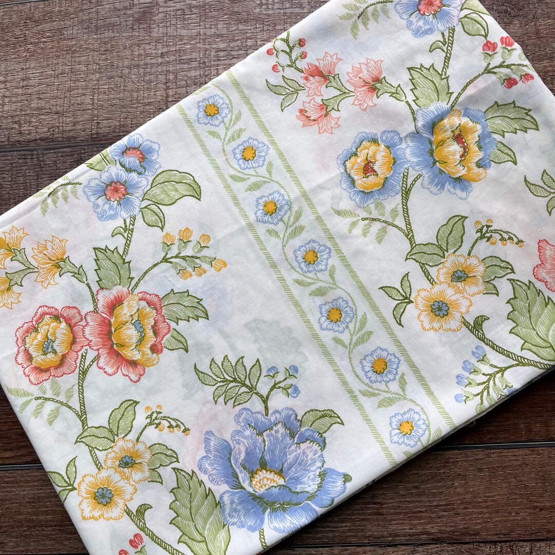 Vintage Sheet Fabric by the Half Yard Classic Percale Vintage Etsy