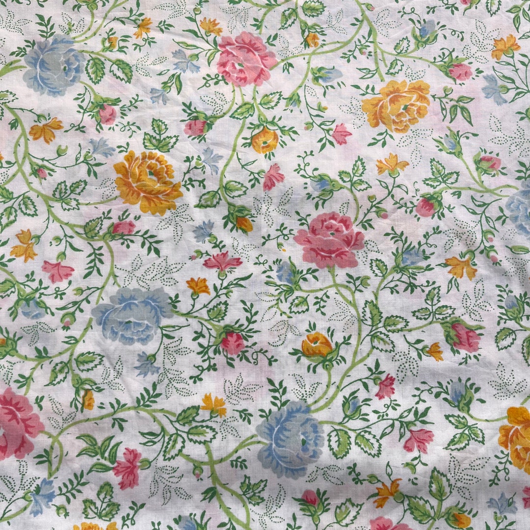 Vintage Sheet Fabric by the Half Yard Classic Percale Vintage Etsy