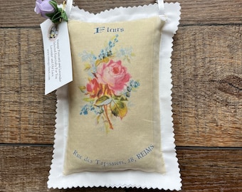 Lavender door pillow lavender sachet for door knob with French Flowers