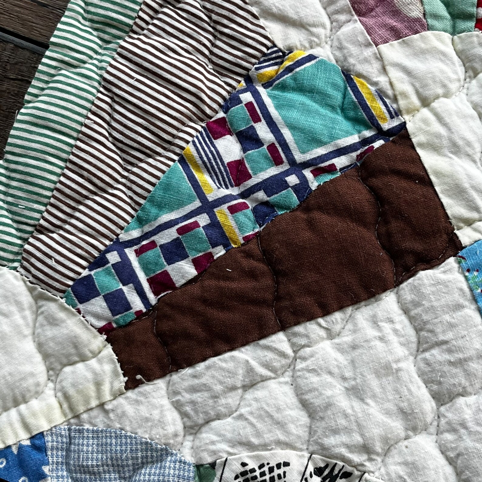 THREE Vintage Antique Quilt Pieces Fabric Remnants Bundle Etsy