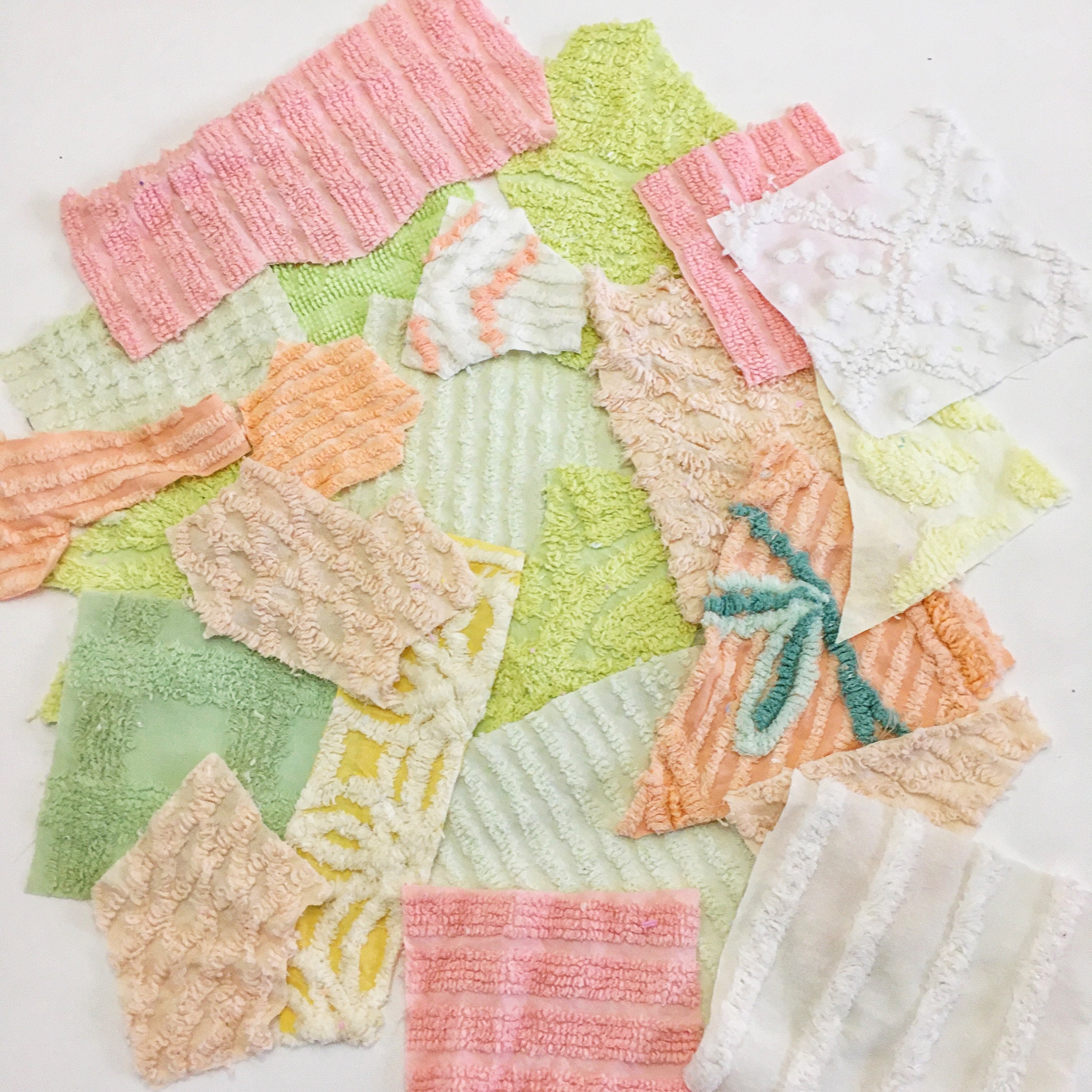 Vintage Chenille Fabric Destash Scraps Chenille Fabric Etsy