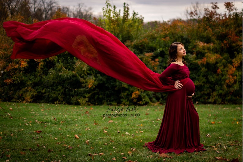 Wine Red Maternity Tossing Skirt Photography Skirt Only