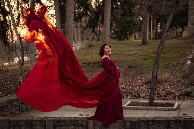 Wine Red Maternity Tossing Skirt Photography Skirt Only