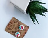 Handmade Women 39 s Earrings Edie Earrings Fabric Covered Earrings Button Earrings Women 39 s Accessory Gift for Her THE DARLING