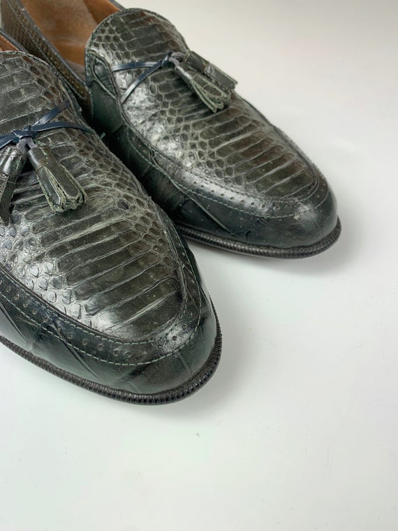 VINTAGE SNAKESKIN LOAFERS Stacy Adams 