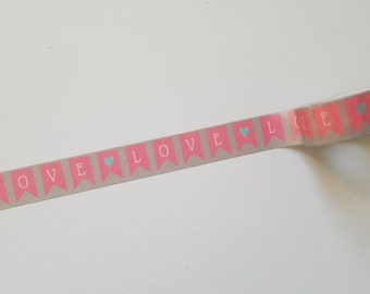 Liebe Banner Washi Tape | Scrapbooking & Craft Tape | Dekoratives Papierband | Journaling und DIY Bedarf