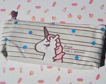 unicorn pencil case - white