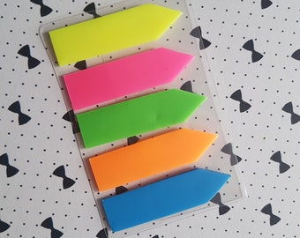 Neon Sticky Note Page Markers | Bright Planner Tabs | Index Tabs | Study & Office Supplies | Organiser Notes