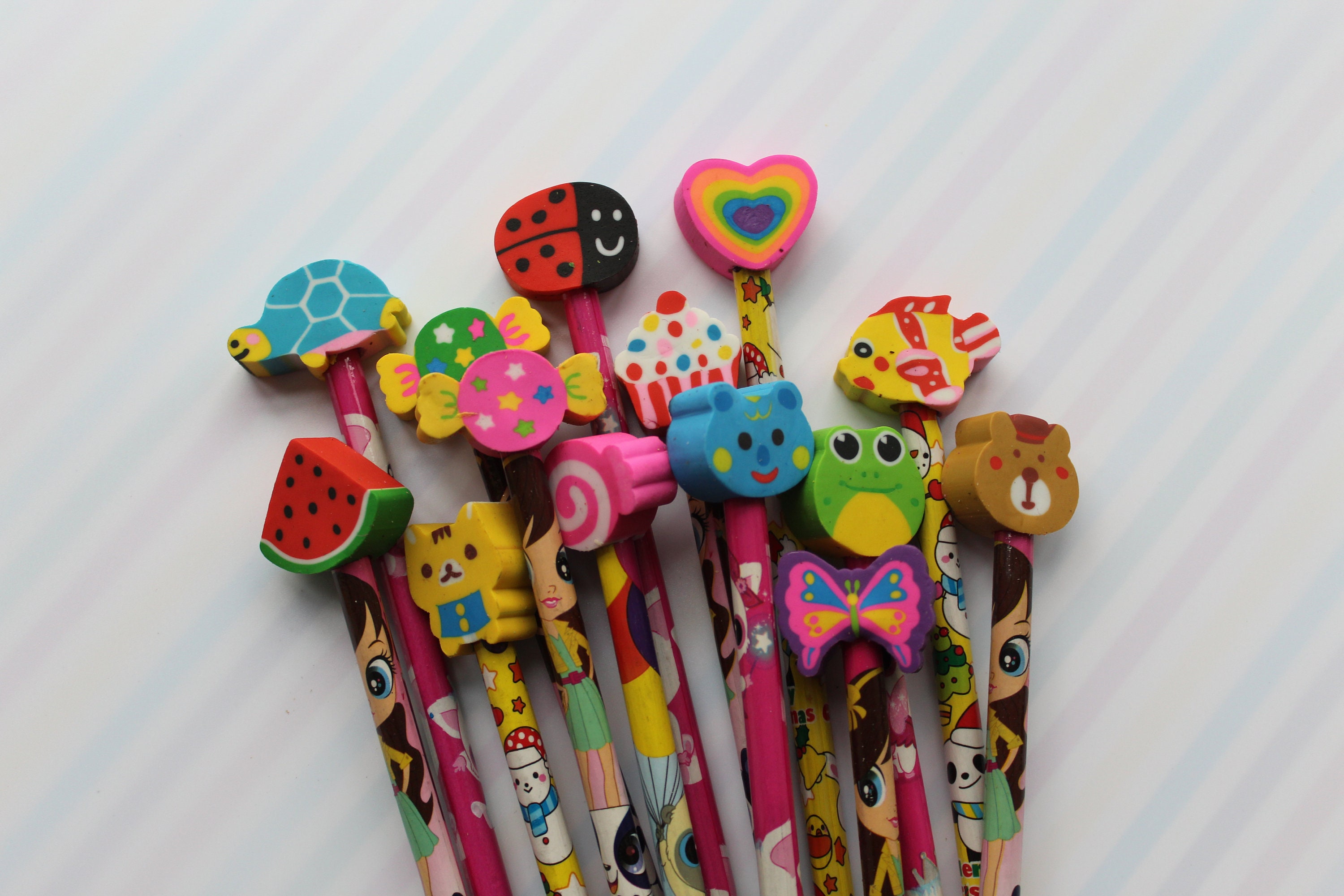 Eraser Pencil Toppers Etsy UK