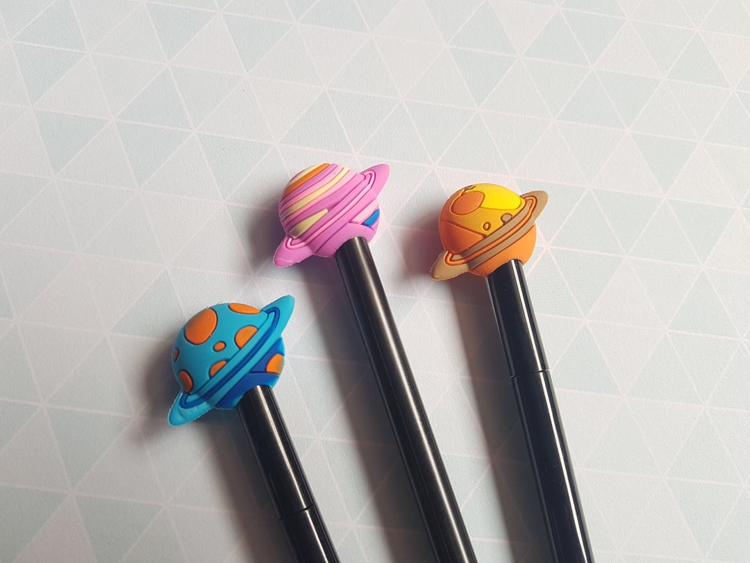 Planets Pen Planet Pen | Black Ink 0.5mm Click Pen | Cute Space Stationery, Planner ...