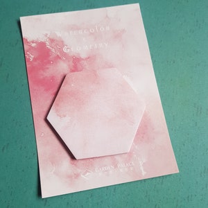 pink hexagon sticky notes memo pad