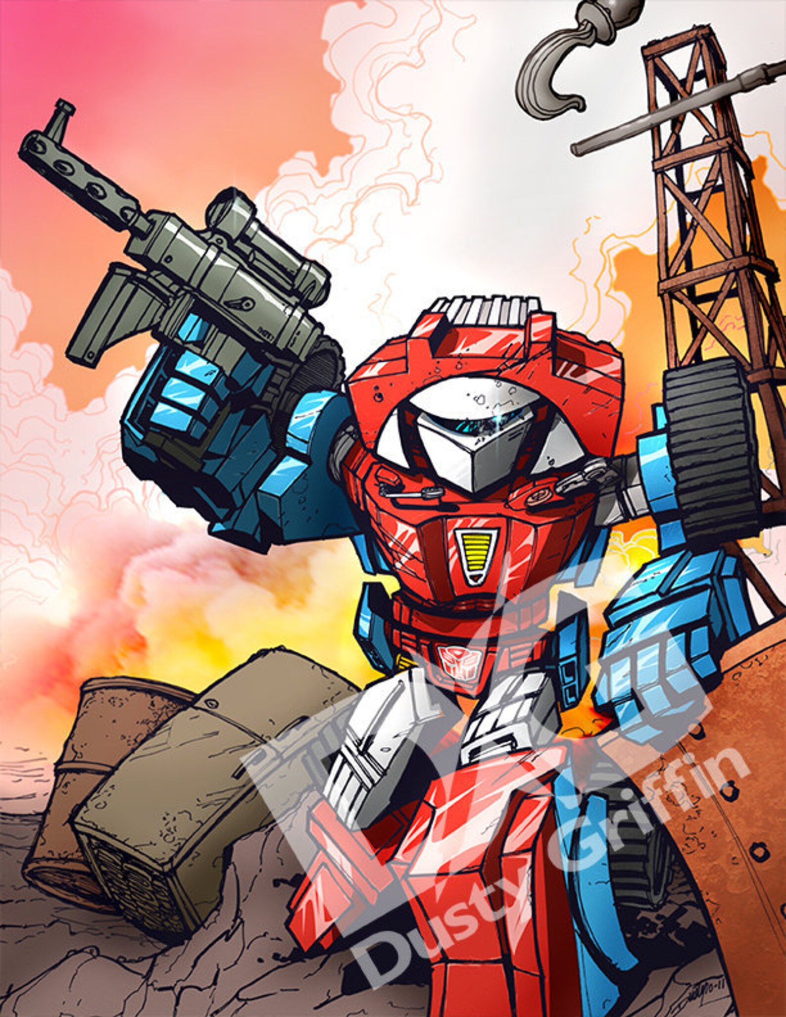 Transformers Autobot Gears G1 Art - Etsy