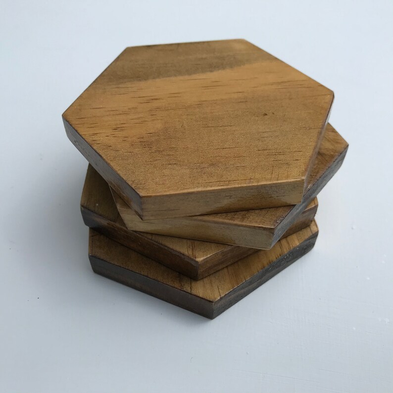 Hexagon coasters wooden coasters wooden hexagon coasters Etsy