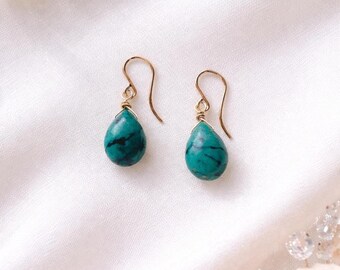 Teardrop earrings,Green earrings,Gemstone earrings,Dangle earrings,Drop earrings,Chrysocolla earrings,Chrysocolla