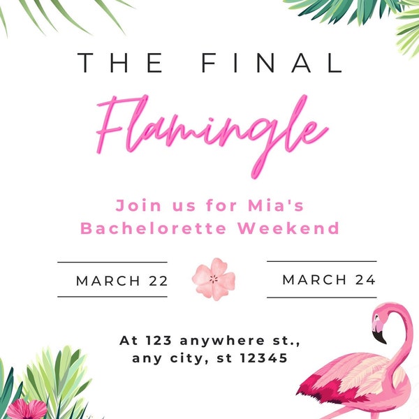 Last Flamingle Bachelorette Weekend Digital Invite