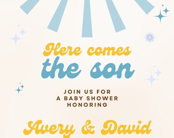Here Comes the Son Baby Shower Digital Invite