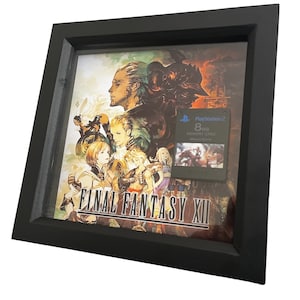 Estuche con marco de exhibición de Final Fantasy XII 12 + tarjeta de memoria oficial de PlayStation PS2 JRPG Gaming