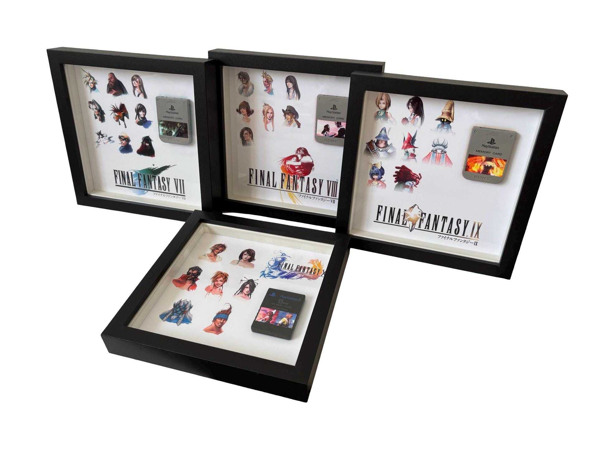 Final Fantasy VII VIII IX X Display Frame Case + Official