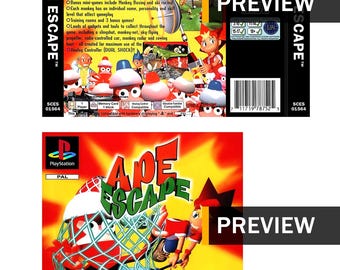 Ape Escape – PS1 PlayStation Ersatzabdeckungen/Einlagen – PAL-Region