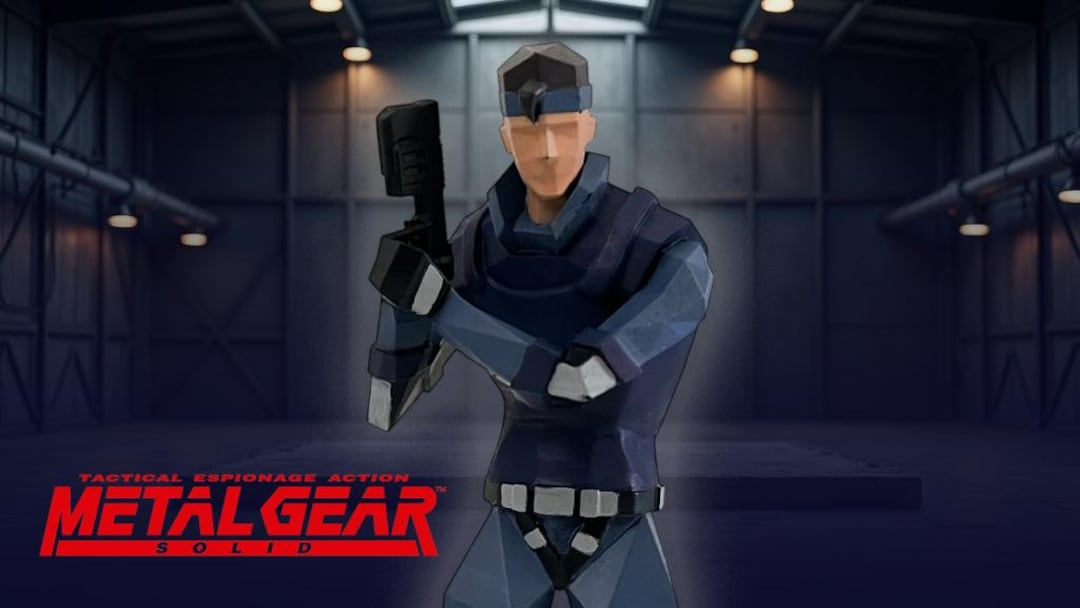 Metal Gear Solid - Solid Snake Retro Figure - PS1 Low Poly