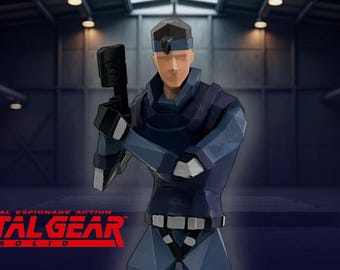 Metal Gear Solid - Solid Snake Retro Figure - PS1 Low Poly Style