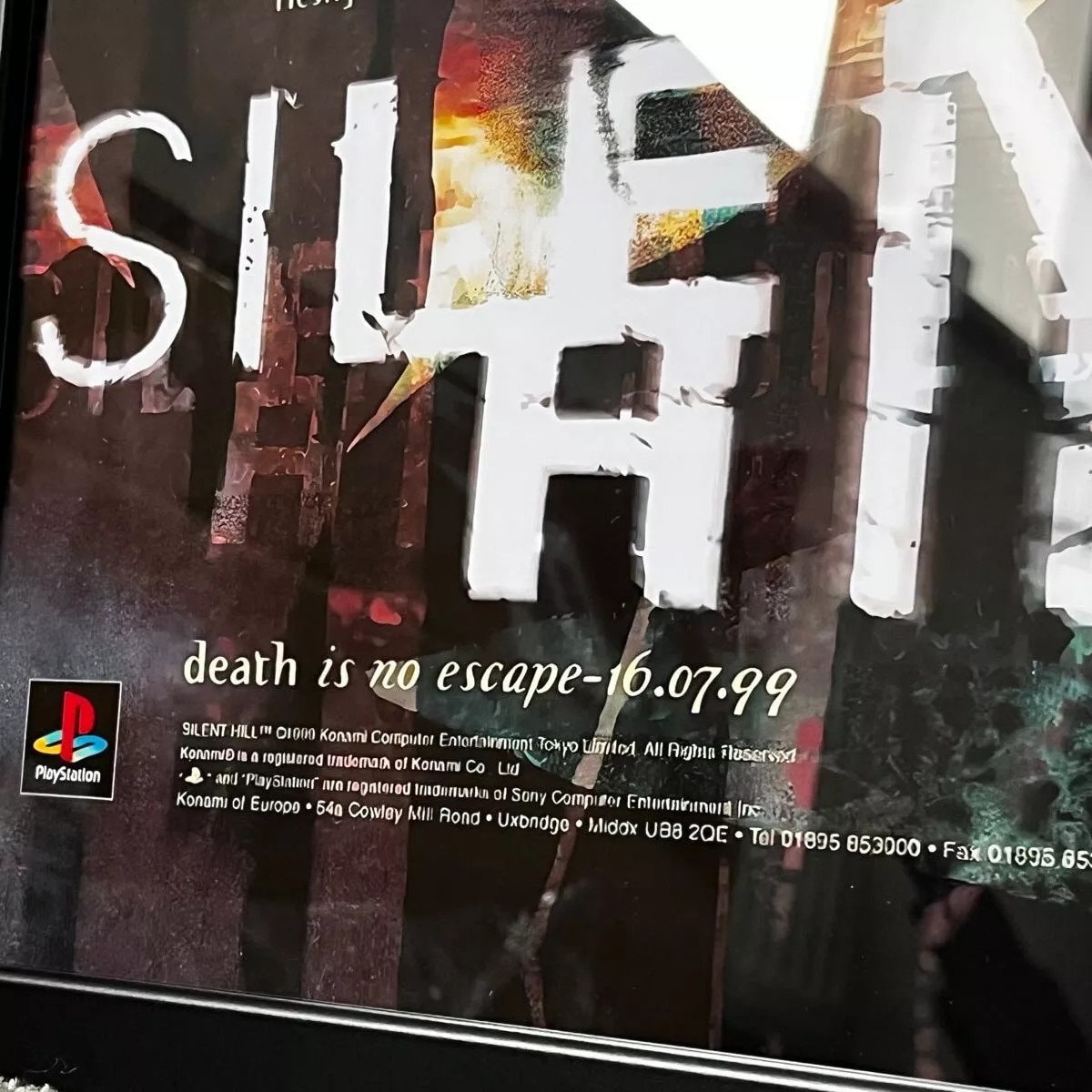 額入りサイレントヒル PlayStation PS1 プロモーション広告ポスター