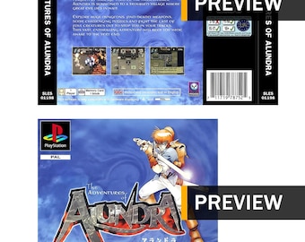 Alundra – PS1 PlayStation Ersatzabdeckungen/Einlagen – PAL-Region