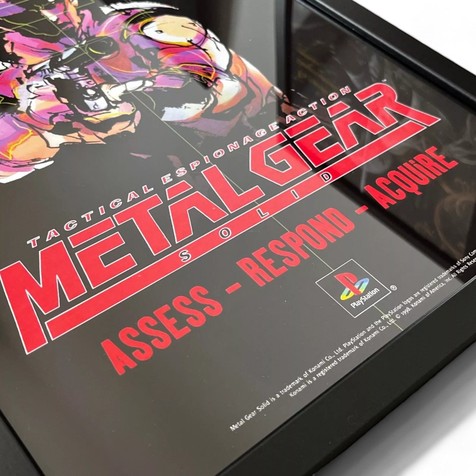 Framed Metal Gear Solid Playstation PS1 Promotional Advert Poster