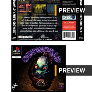 Oddworld Abe's Oddysee - PS1 PlayStation Replacement Covers / Inlays - PAL Region