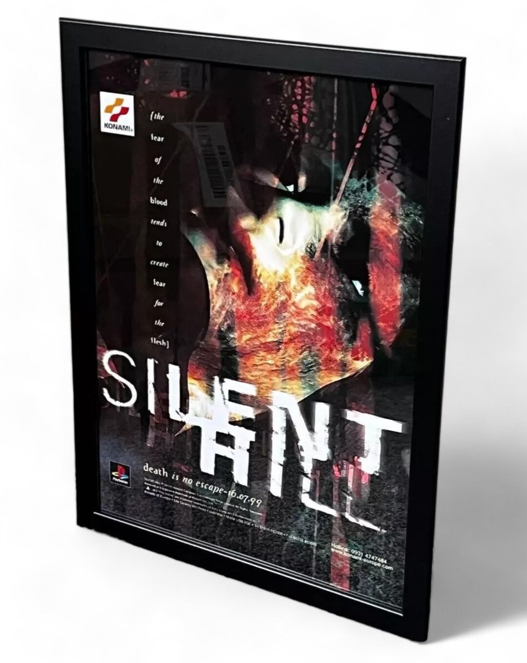 Framed Silent Hill Playstation PS1 Promotional Advert Poster