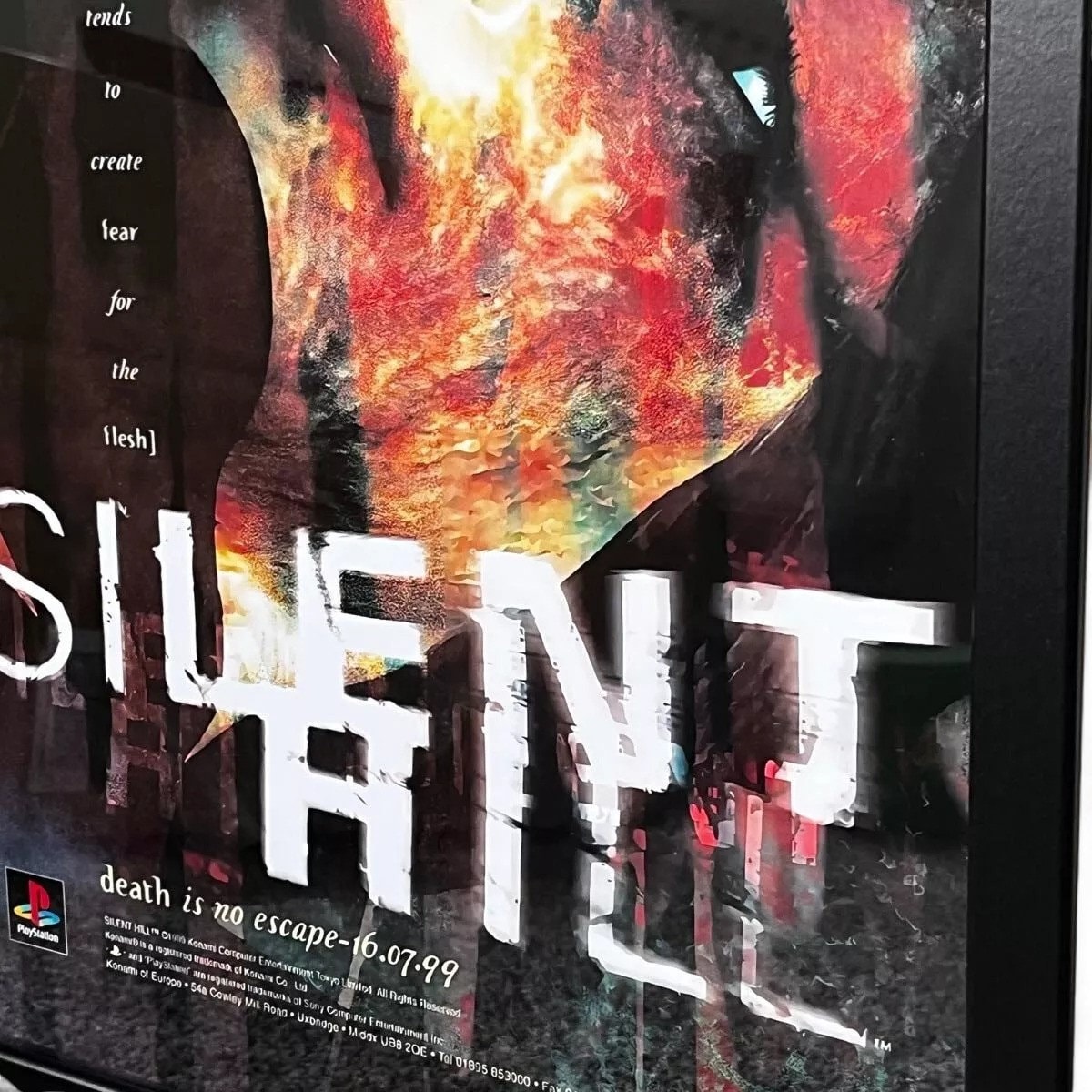 Framed Silent Hill Playstation PS1 Promotional Advert Poster