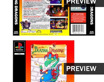 Blazing Dragons – PS1 PlayStation Ersatzabdeckungen/Einlagen – PAL-Region