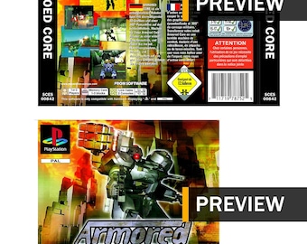 Armored Core – PS1 PlayStation Ersatzabdeckungen/Einlagen – PAL-Region