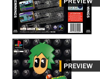 3D Lemmings – PS1 PlayStation Ersatzabdeckungen/Einlagen – PAL-Region