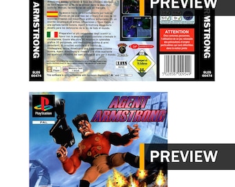 Agent Armstrong – PS1 PlayStation Ersatzabdeckungen/Einlagen – PAL-Region