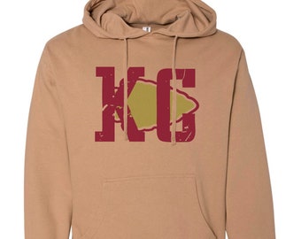 Unisex Kansas City Local Hoodies "KC City Collection" Oversized Boyfriend Fashion Long Sleeve Sports Tailgate Fashion Shirts - Small - 2XL