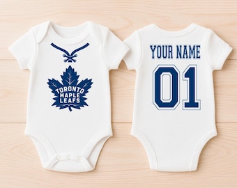 Ahornblätter Hockey Personalisierte Jersey Shirts - Kleinkind Custom Baby Bodysuits - Sport Shirts für Kleinkinder - Geschenke für Familie und Freunde
