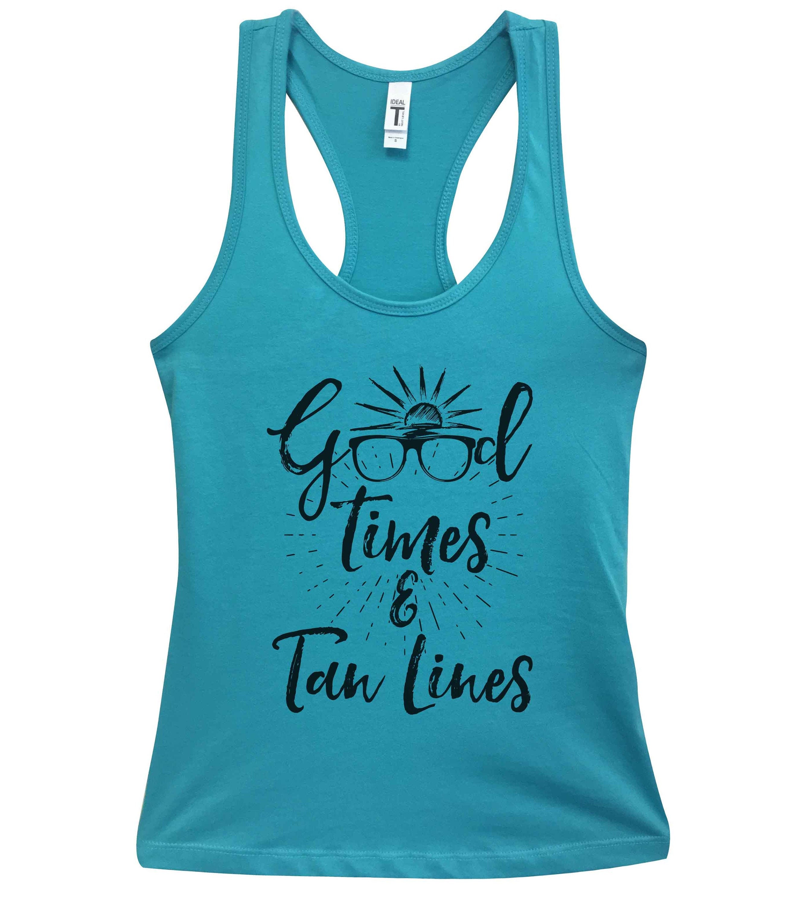 Funny Saying Womens Summer Tank Tops Good Times and Tan Etsy