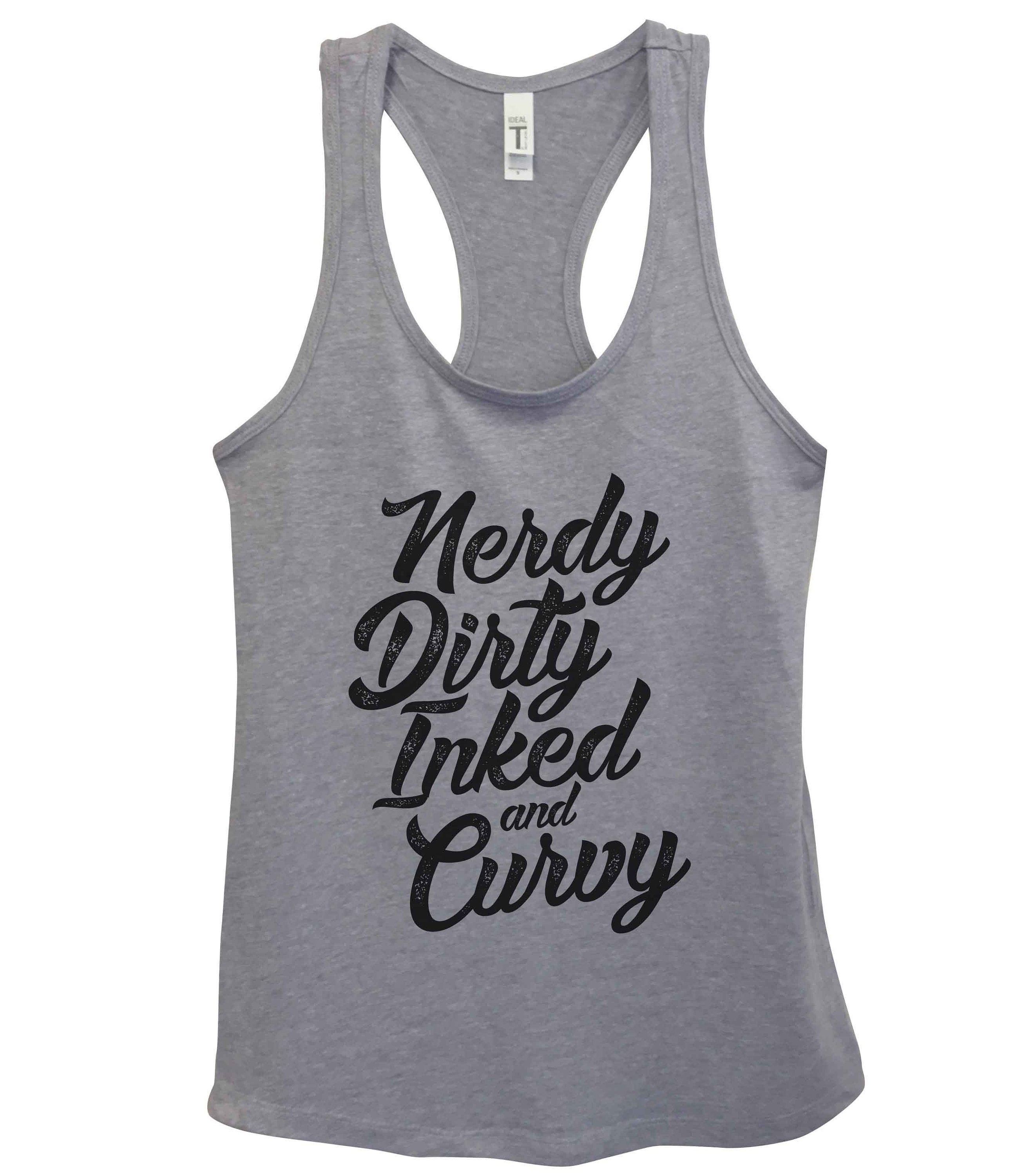 Maglietta Da Donna Grindstore 'Nerdy Dirty Inked & Curvy', Colore Nero, Taglia L (44-46). Stampa Originale E Look Alternativo, Realizzata In Cotone Premium.