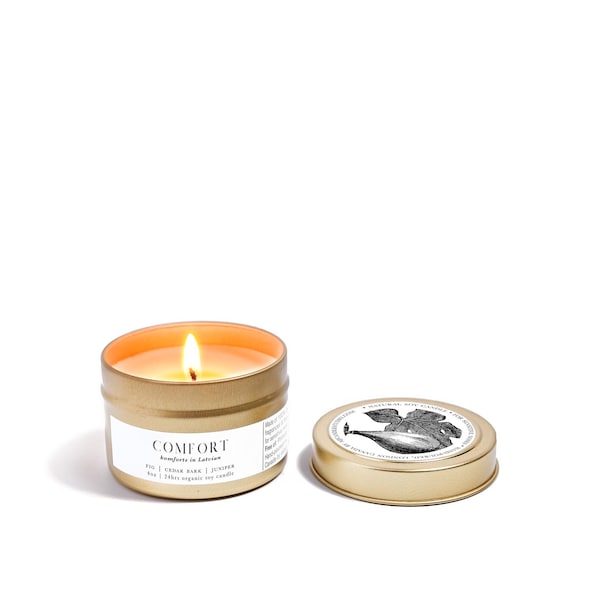 Latvian, Organic Soy Gold Travel Candle