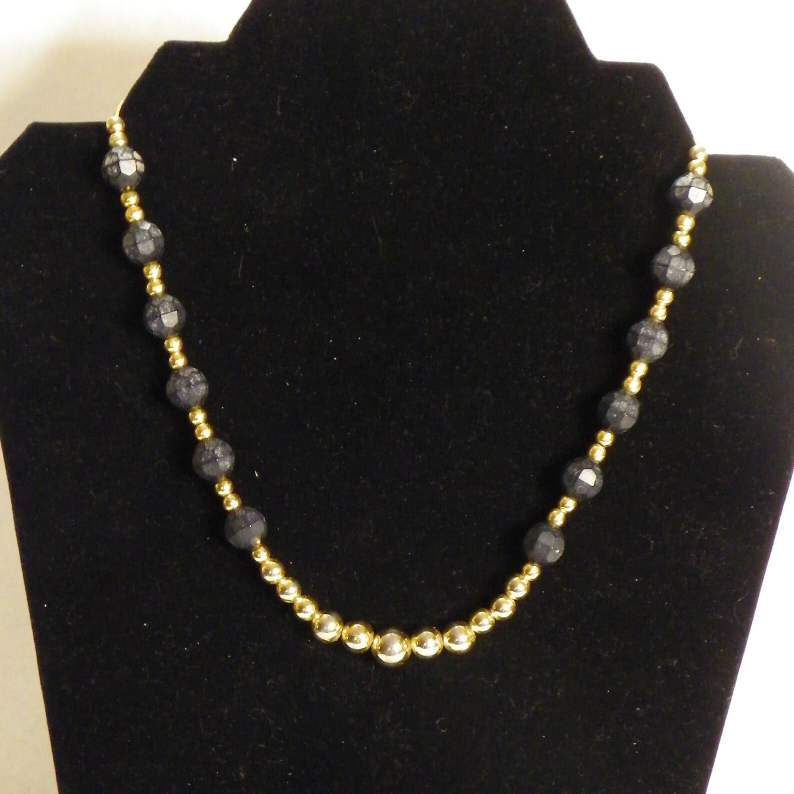 Black & Gold Beaded Park Lane Necklace Etsy UK