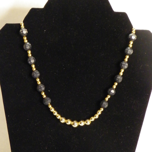 Black & Gold Beaded Park Lane Necklace