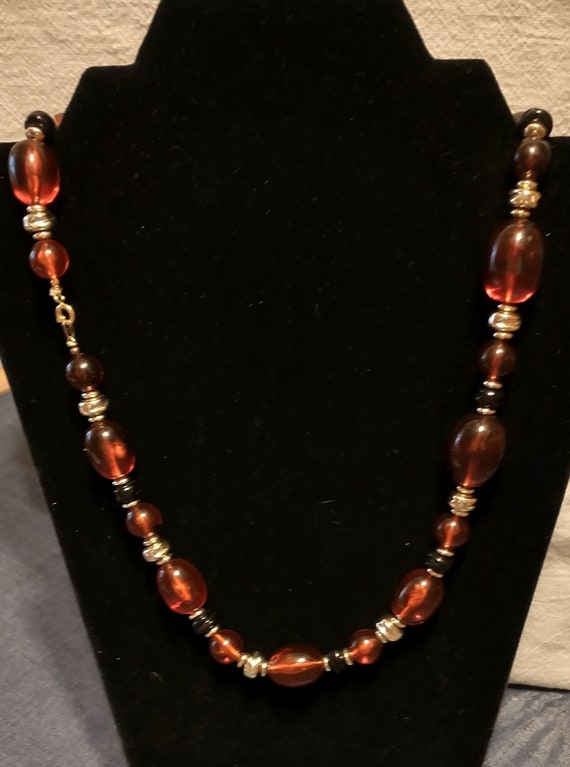 Glass Beaded Necklace in Various Shades of Browns