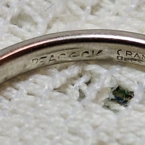 Vintage Peacock (1920-1930s) 18K White Gold Stacking Ring  Stamped Orange Blossum