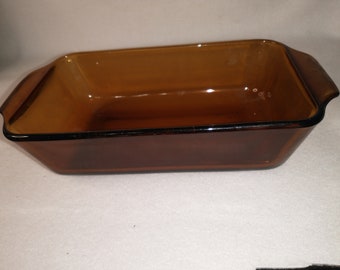 Anchor Hocking Fire King 1 1/2 quart Amber Glass Loaf Pan