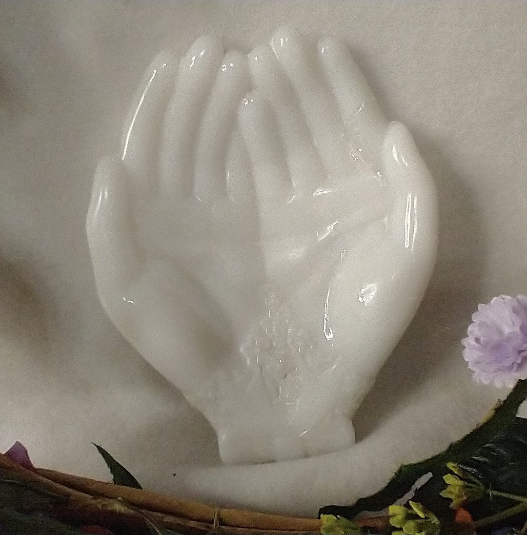 Avon Milk Glass Hands Soap and Trinket Dish Etsy