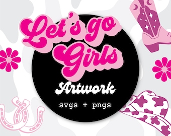 Paquete SVG + PNG con temática de fiesta de chicas, arte de vaquera DIY para imprimir + camisetas + merchandising, cumpleaños de niña + despedida de soltera, cricket