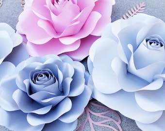 Large Paper Rose Template, DIY Flower Decor (SVG & PDF)